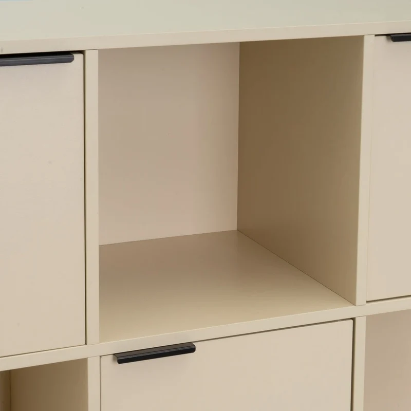 Estantería Mei con 5 puertas beige de 89x29x90 cm en tablero laminado hpl