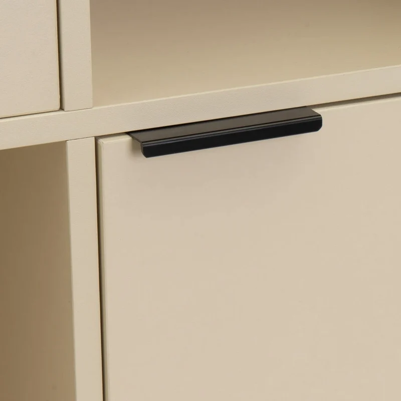 Estantería Mei con 5 puertas beige de 89x29x90 cm en tablero laminado hpl