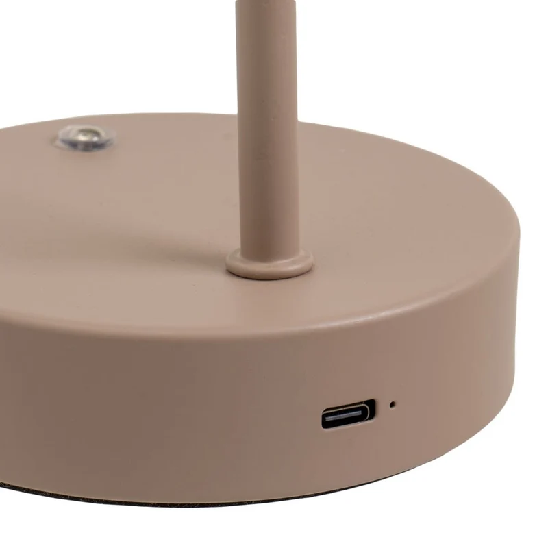 Lámpara flexo de metal taupe con led integrado de 1W y luz cálida
