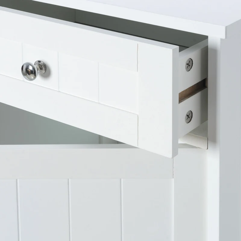 Mueble auxiliar blanco de tablero lacado y 1 cajón de 43x34x77 cm