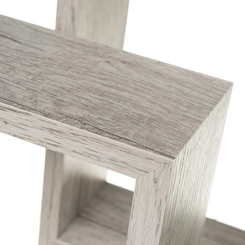 Set de 3 estantes de pared cuadrados grises de 25x25, 20x20 y 15x15 cm