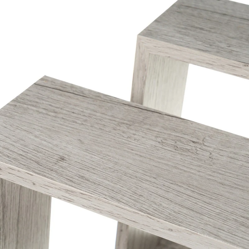 Set de 3 estantes de pared cuadrados grises de 30x30, 27x27 y 24x24 cm