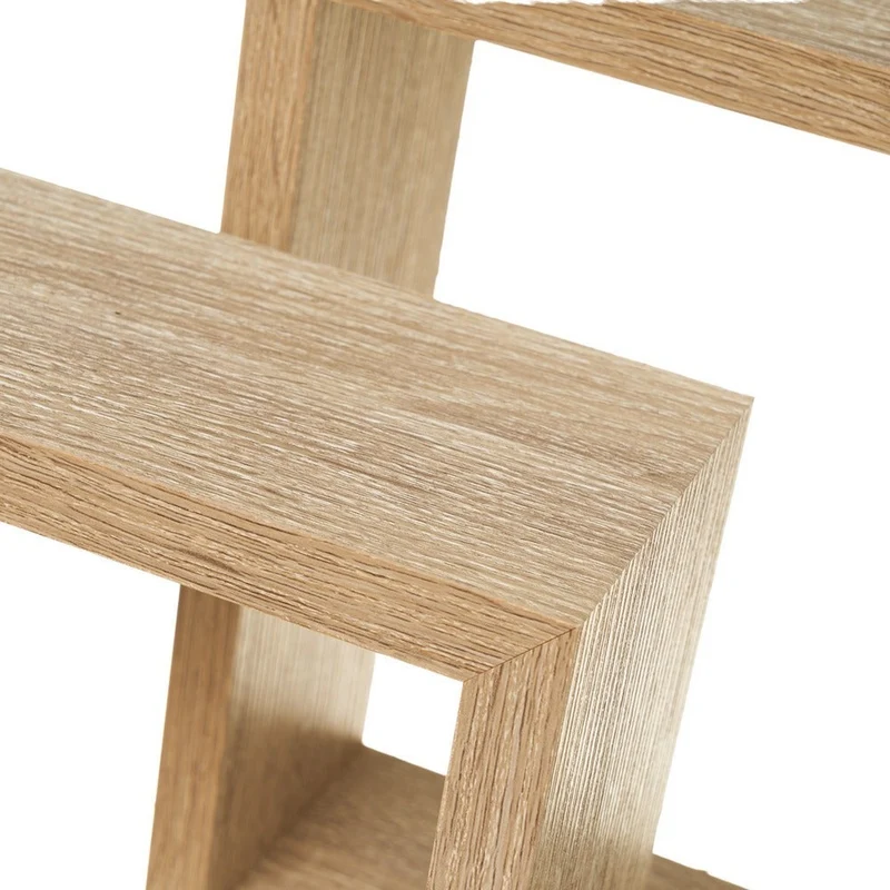Set de 3 estantes de pared cuadrados roble claro de 25x25, 20x20 y 15x15 cm