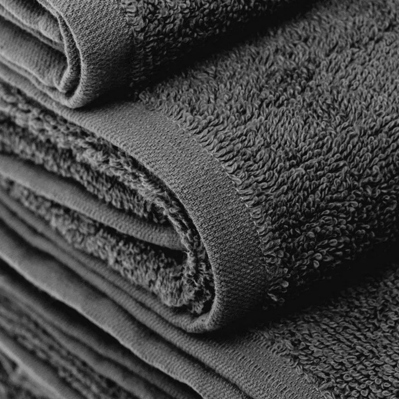 Juego de 12 toallas mano gris oscuro 100% algodón rizo de 100x50 cm