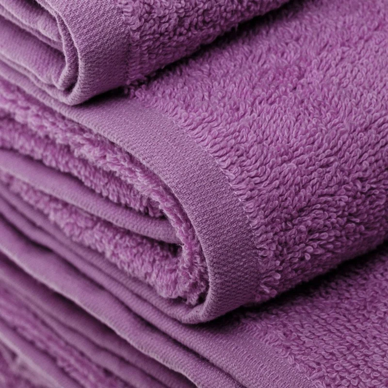 Juego de 12 toallas de mano color violeta 100% algodón rizo 100x50 cm