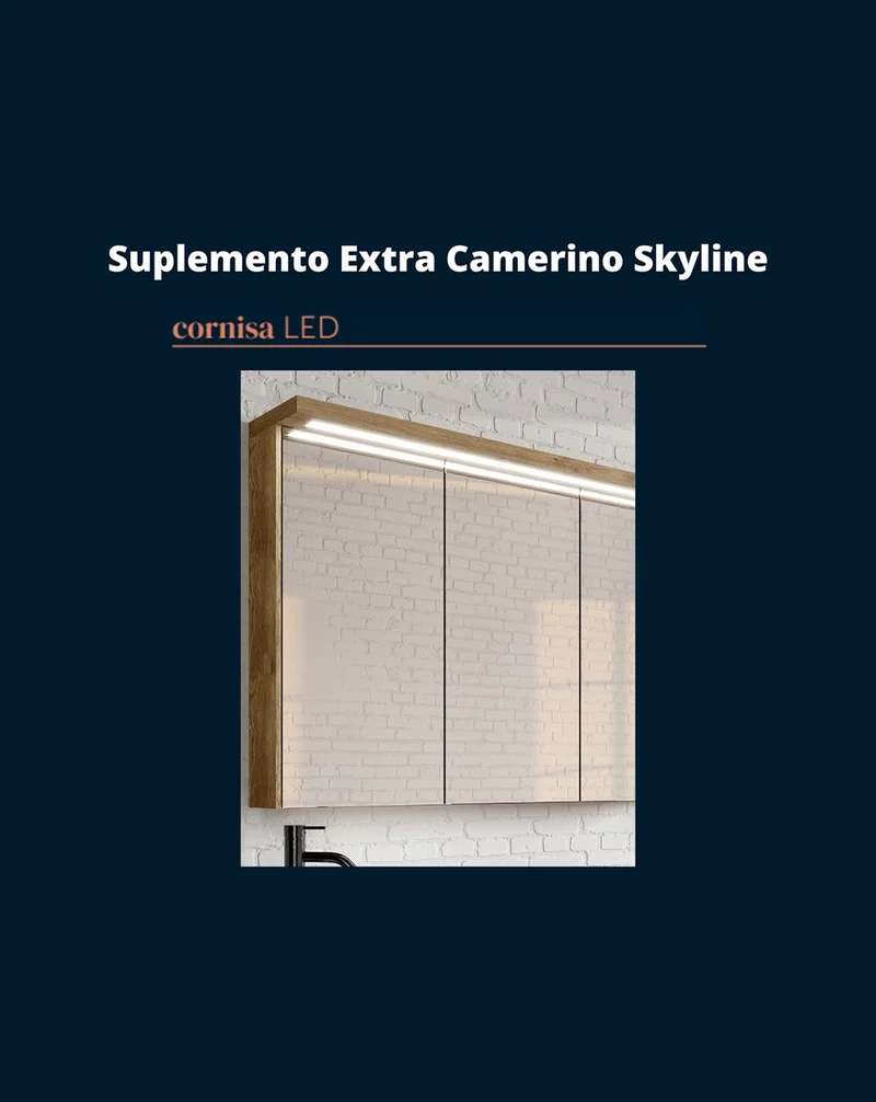 Skyline Camerino de Baño con Espejo | Camerino de Baño con Espejo y estantes de cristal | Camerino de Baño 60-80-100-120cm. | Gris intenso mate