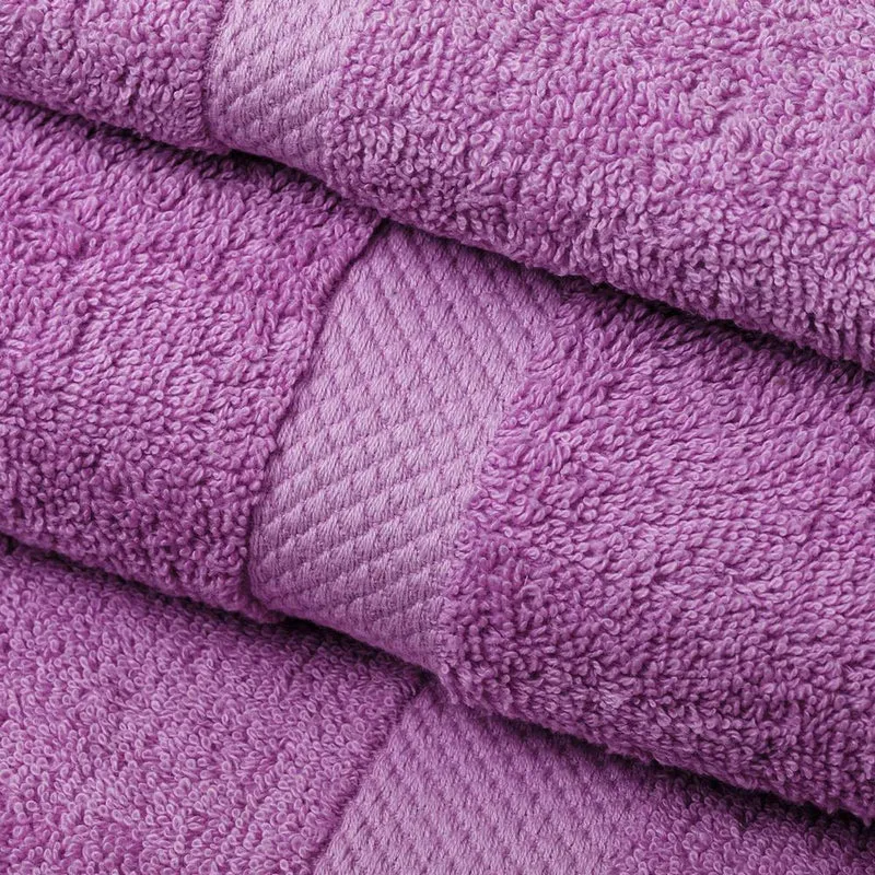 Juego de 8 toallas de ducha color violeta 100% algodón rizo 140x70 cm