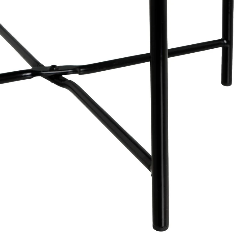 Mesa auxiliar redonda de tubo metálico negro de 40x40x45 cm