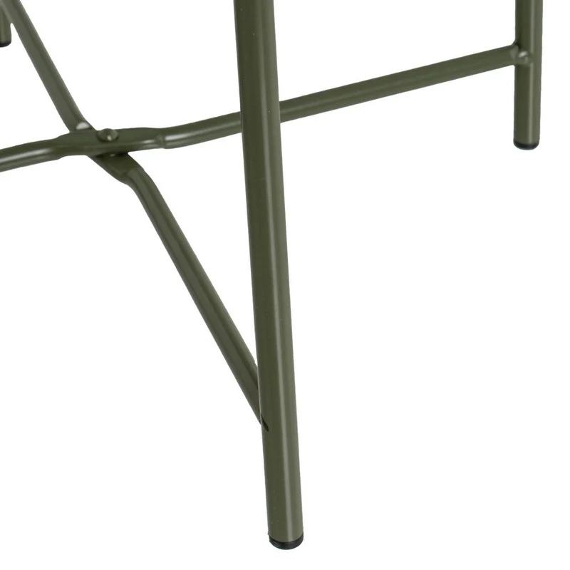Mesa auxiliar redonda de tubo metálico verde de 40x40x45 cm