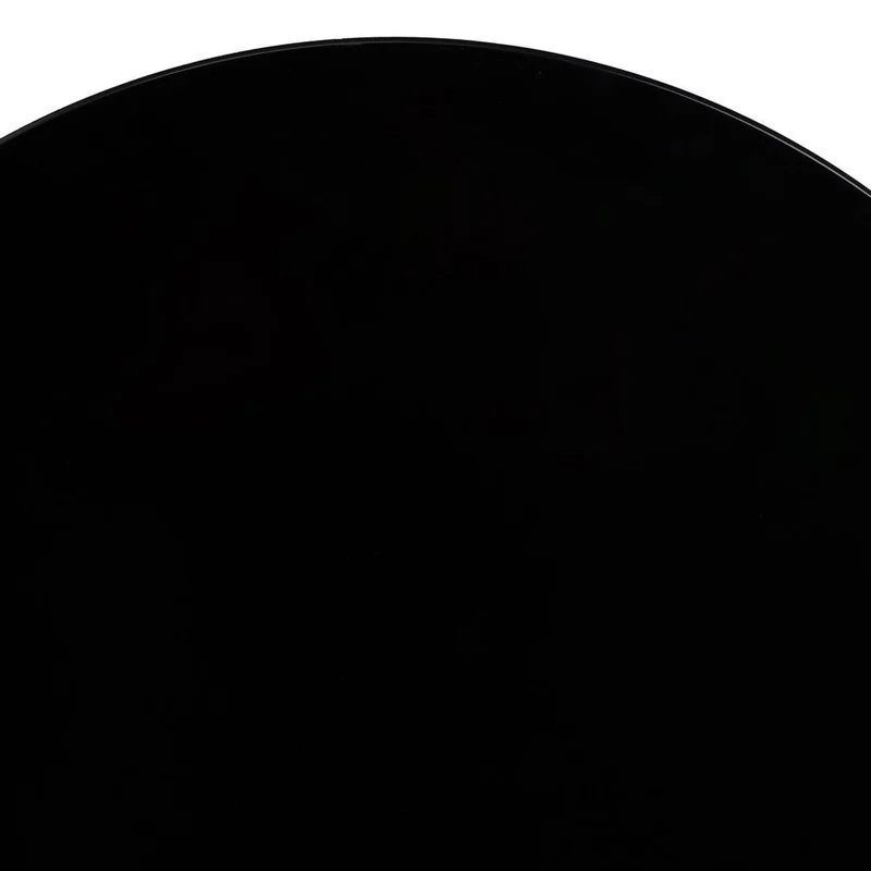 Mesa auxiliar redonda de pino y laminado negro de 45x45x60 cm