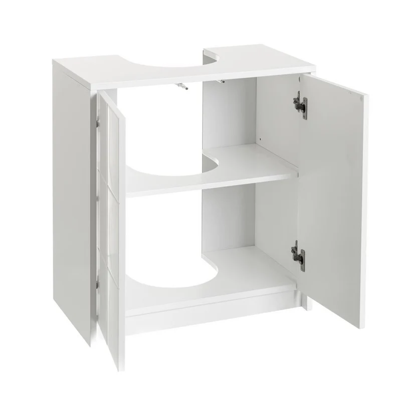 Mueble bajo lavabo pie de tablero laminado blanco 56x30x60 cm