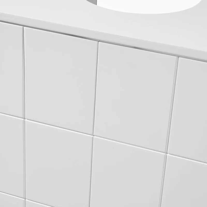 Mueble bajo lavabo pie de tablero laminado blanco 56x30x60 cm