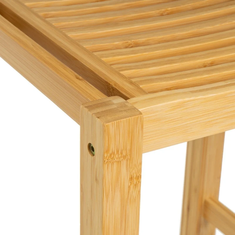 Taburete versátil de madera de bambú en color marrón oscuro de 35x30x55cm