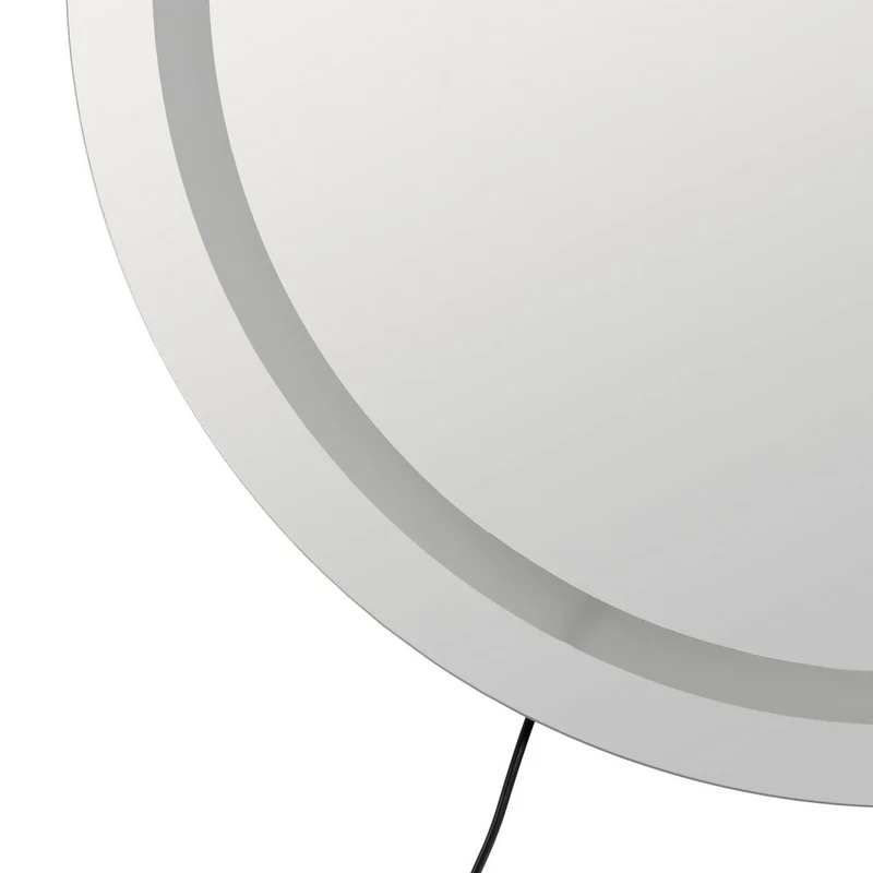 Espejo de pared redondo sin marco para baño con luz LED de 60 cm