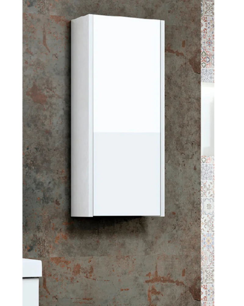 Joker Mueble Auxiliar de Baño Suspendido 1 Puerta con Cierre Amortiguado| Armario Baño Colgante 80x34,9x17cm | Blanco Brillo