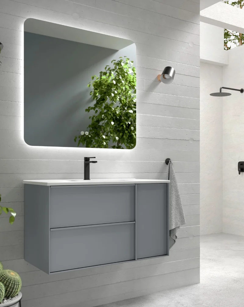 Verona Espejo Pared Rectangular Baño | Luz Ambiental | Sensor Táctil On/Off