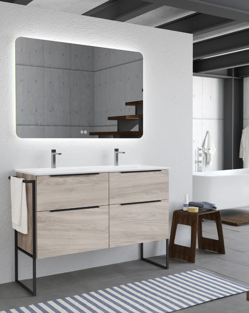 Verona Espejo Pared Rectangular Baño | Luz Ambiental | Sensor Táctil On/Off