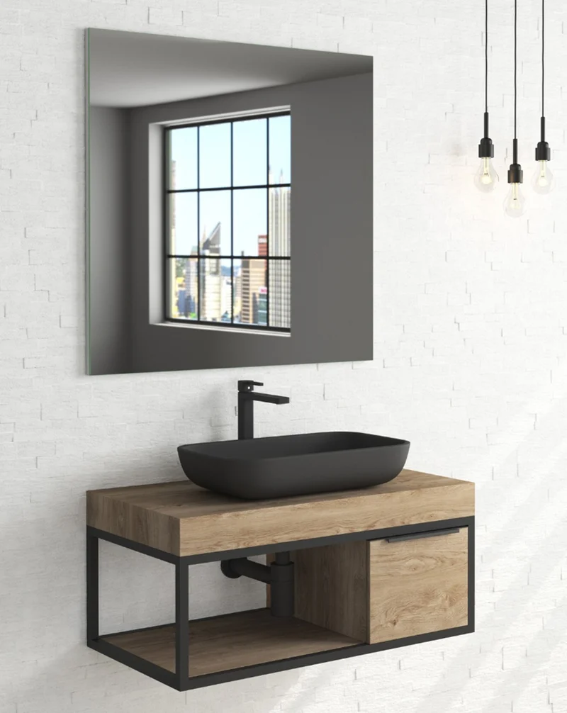 Sun Espejo de Pared Rectangular | Espejo Decorativo Rectangular | Espejo de Baño Rectangular 50-60-70-80-90-100-120cm