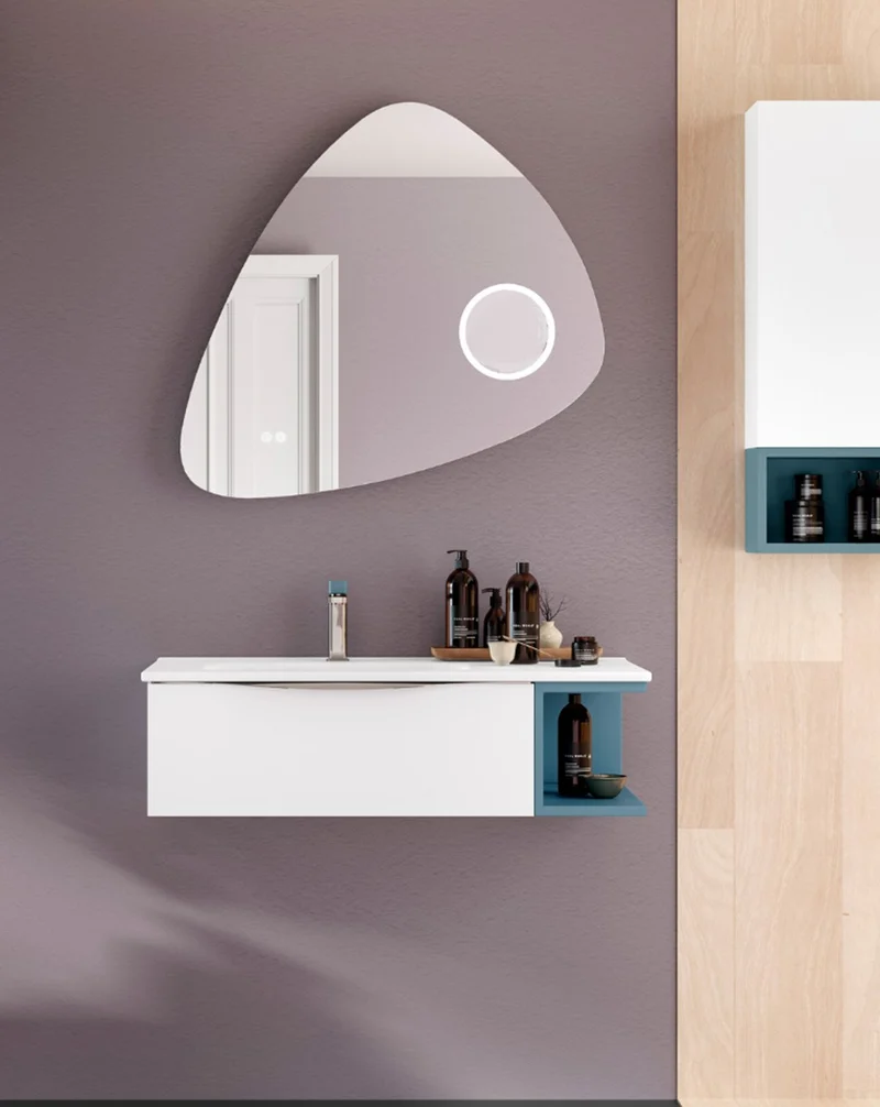 Stone Espejo Pared Baño | Luz Ambiental | Sensor Táctil On/Off | Espejo Led de Baño Stone | 80cmx80cm| Lupa de Aumento x3
