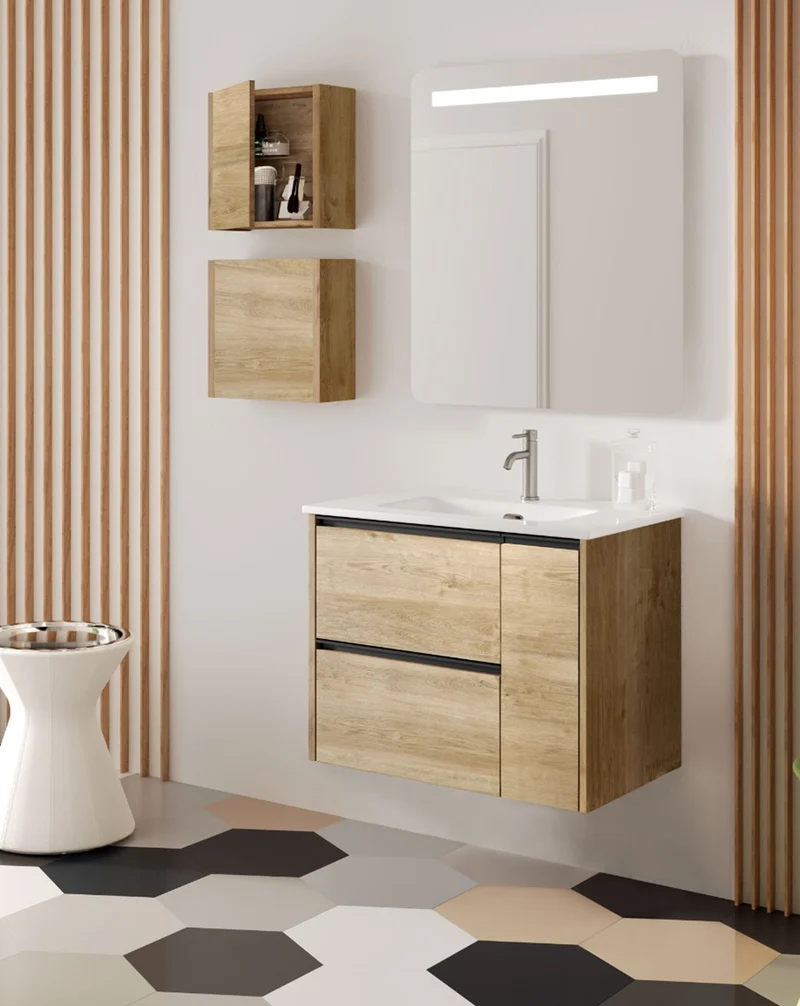 Rain Espejo de Pared Rectangular | Espejo Decorativo con luz led Rectangular | Espejo de Baño Rectangular