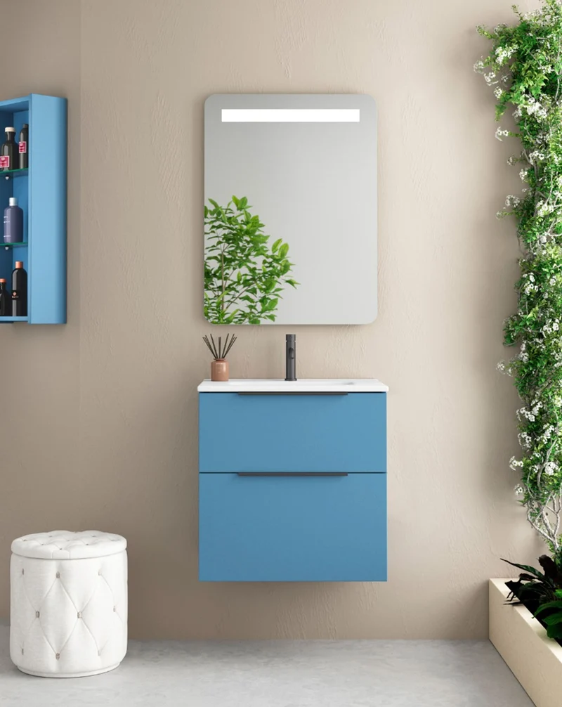 Rain Espejo de Pared Rectangular | Espejo Decorativo con luz led Rectangular | Espejo de Baño Rectangular