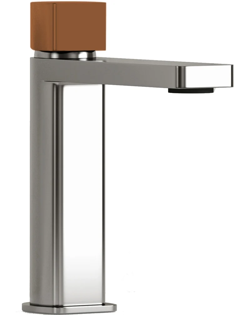 Combi Grifo de Baño Alto Monomando de Fácil Instalación con Mezclador | Colores| Maneta Personalizable | Cooper metalizado