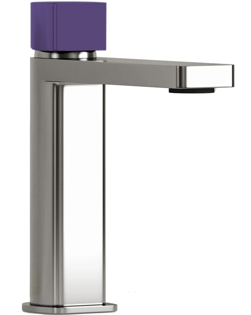 Combi Grifo de Baño Alto Monomando de Fácil Instalación con Mezclador | Colores| Maneta Personalizable | Morado