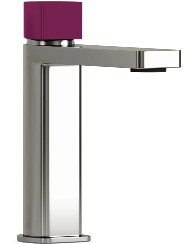 Combi Grifo de Baño Alto Monomando de Fácil Instalación con Mezclador | Colores| Maneta Personalizable | Berenjena