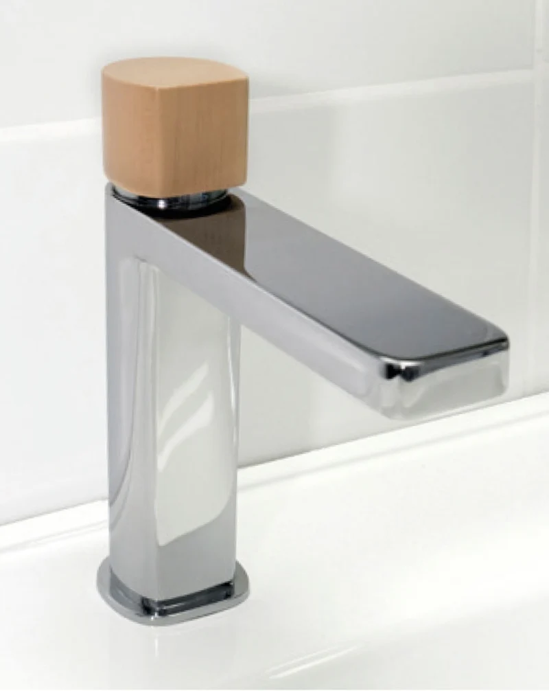Combi Grifo de Baño Monomando de Fácil Instalación con Mezclador | Colores| Maneta Personalizable | Roble natural