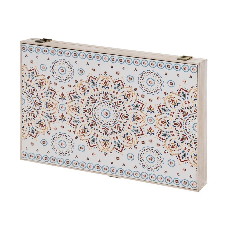 Tapa para contador de luz en madera MDF color blanco Mandala de 46x33 cm