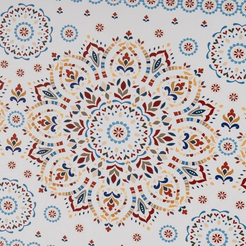 Tapa para contador de luz en madera MDF color blanco Mandala de 46x33 cm