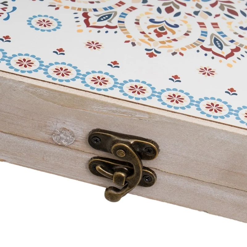 Tapa para contador de luz en madera MDF color blanco Mandala de 46x33 cm