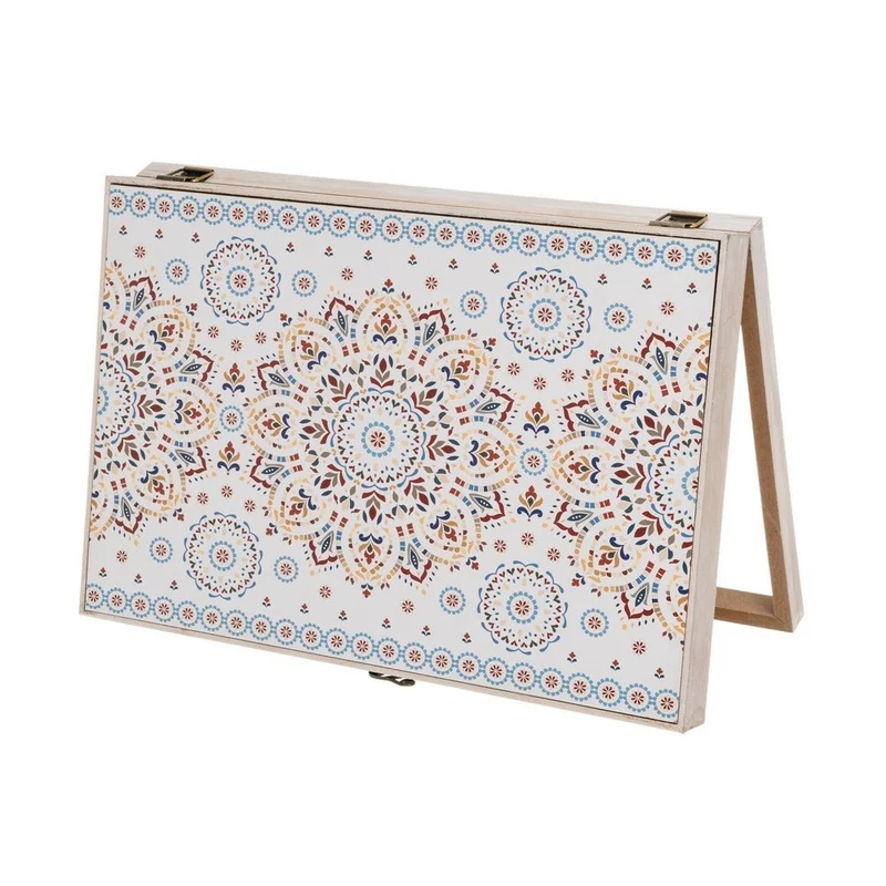 Tapa para contador de luz en madera MDF color blanco Mandala de 46x33 cm