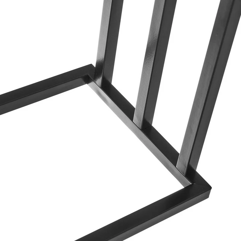 Toallero de pie múltiple de metal negro con 3 brazos, tamaño 45x21x84 cm.