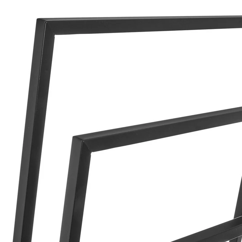 Toallero de pie múltiple de metal negro con 3 brazos, tamaño 45x21x84 cm.