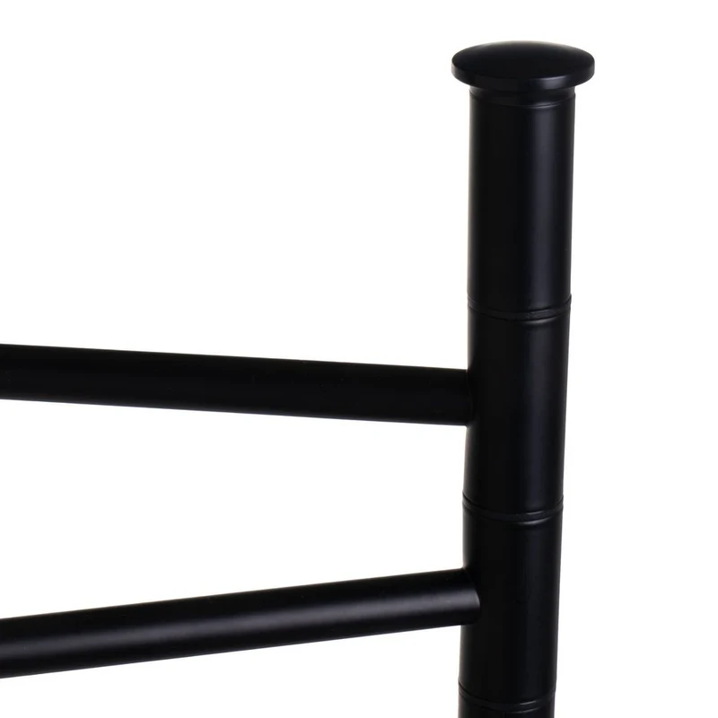 Toallero de pie con 3 brazos de metal color negro acabado mate, base 22cm