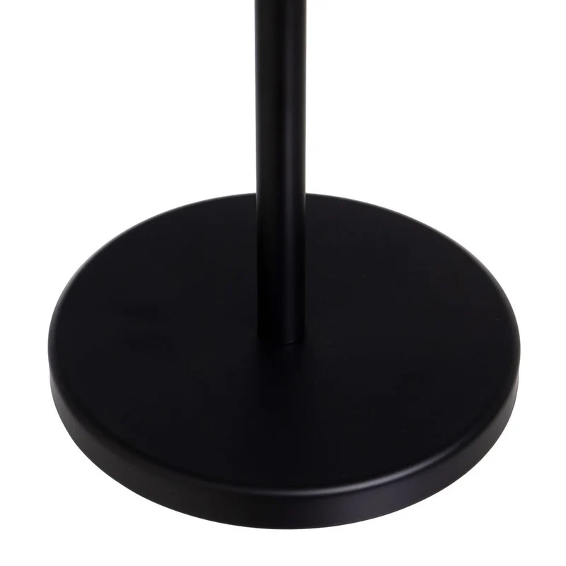 Toallero de pie con 3 brazos de metal color negro acabado mate, base 22cm