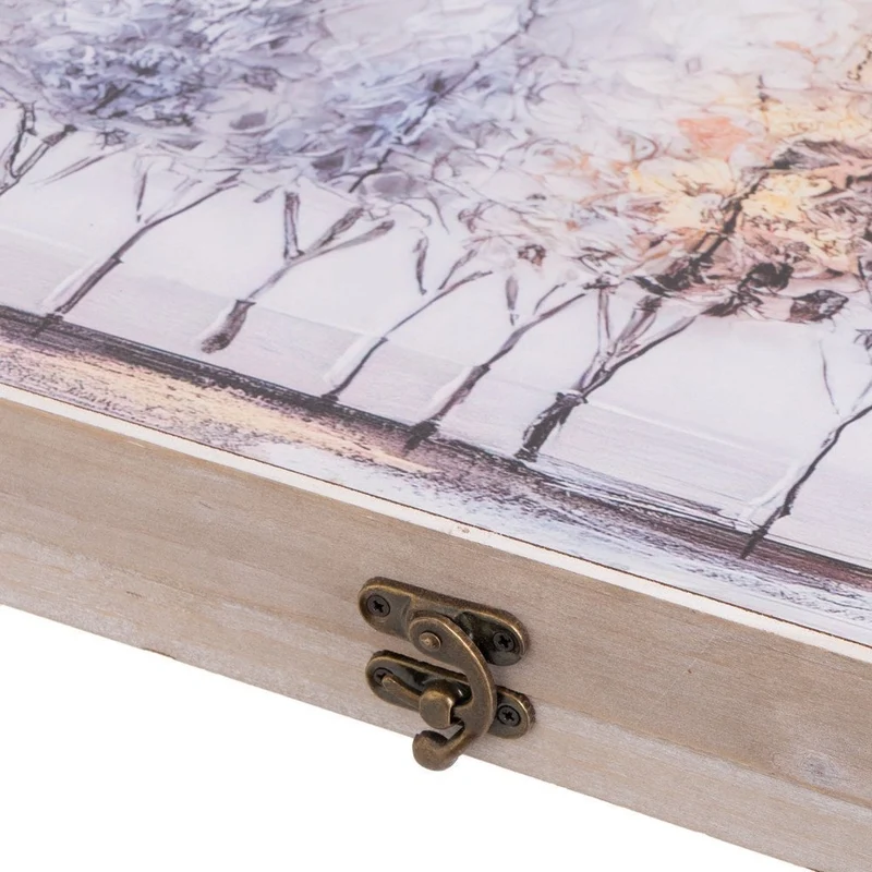 Tapa para contador de luz de madera con diseño árboles, exterior 46x31x6c