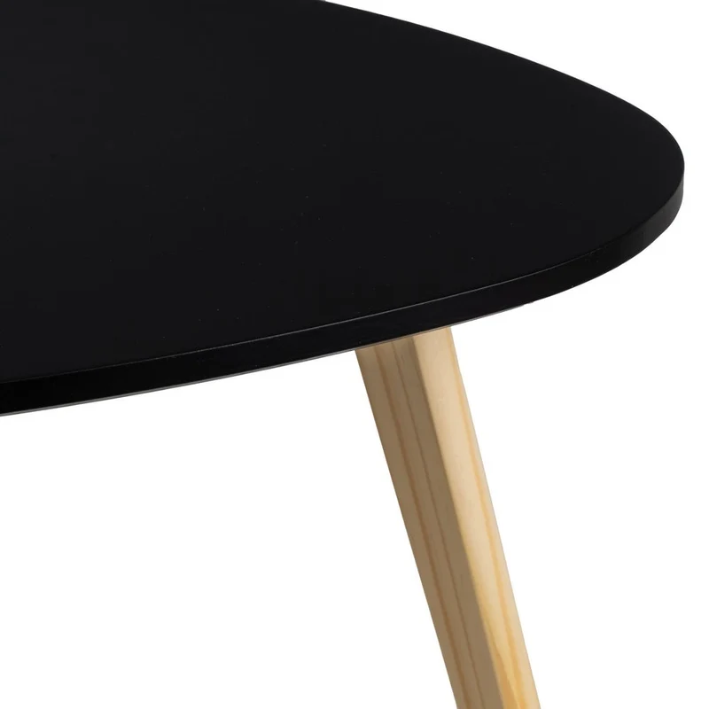 Set de 2 mesas nido auxiliares de madera y laminado, color negro
