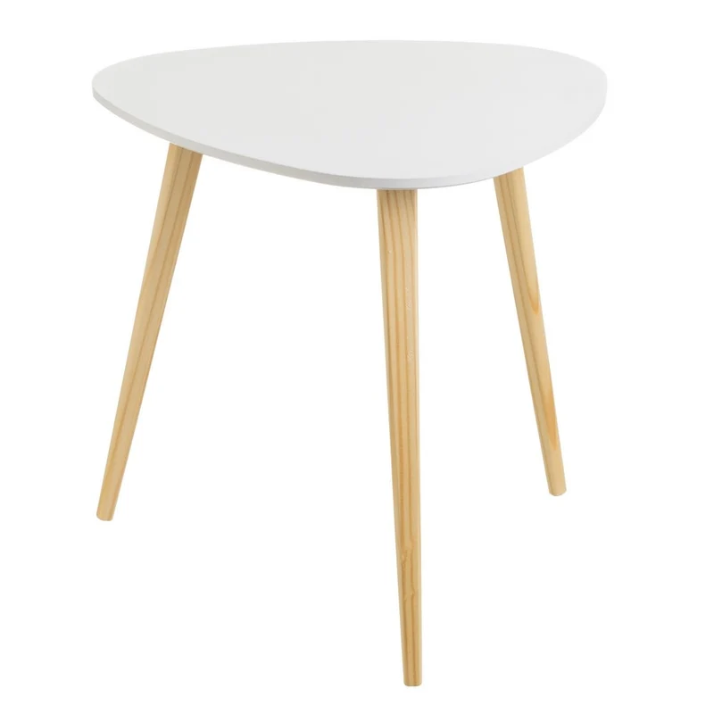 Set de 2 mesas nido auxiliares de madera y laminado, color blanco