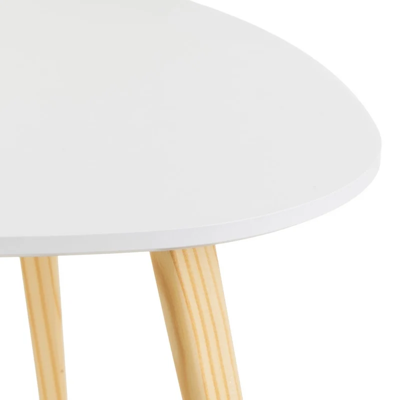 Set de 2 mesas nido auxiliares de madera y laminado, color blanco