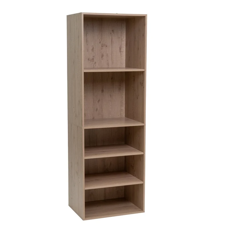 Armario modular de tablero laminado natural con 5 estantes de 60x45x180 cm