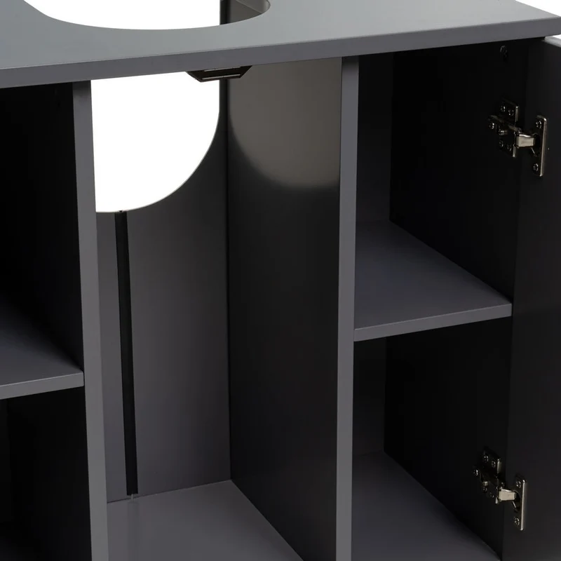 Mueble bajo lavabo de madera gris con 2 puertas de 60x30x60 cm