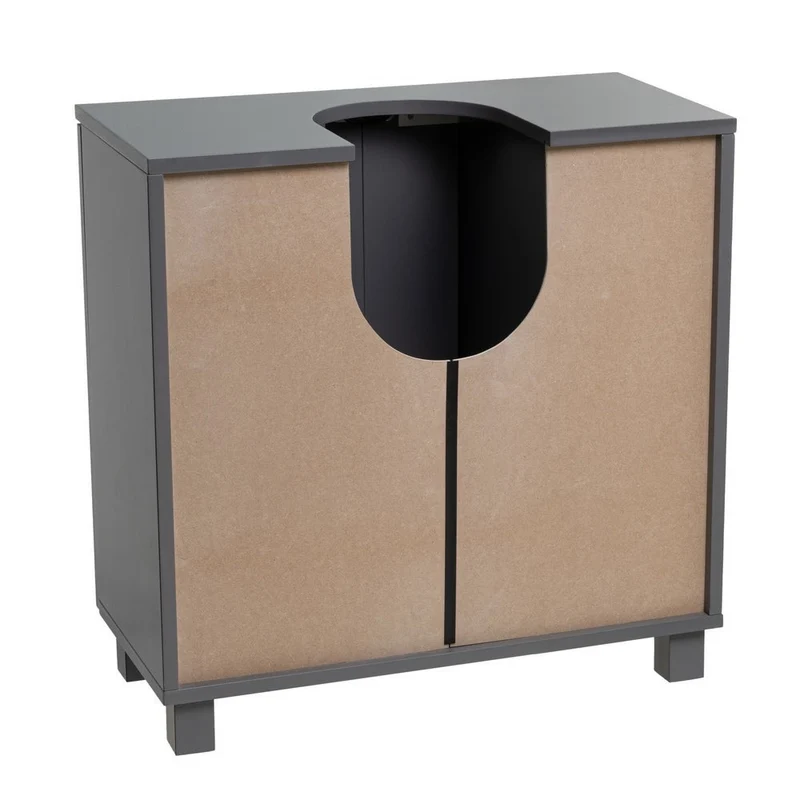 Mueble bajo lavabo de madera gris con 2 puertas de 60x30x60 cm