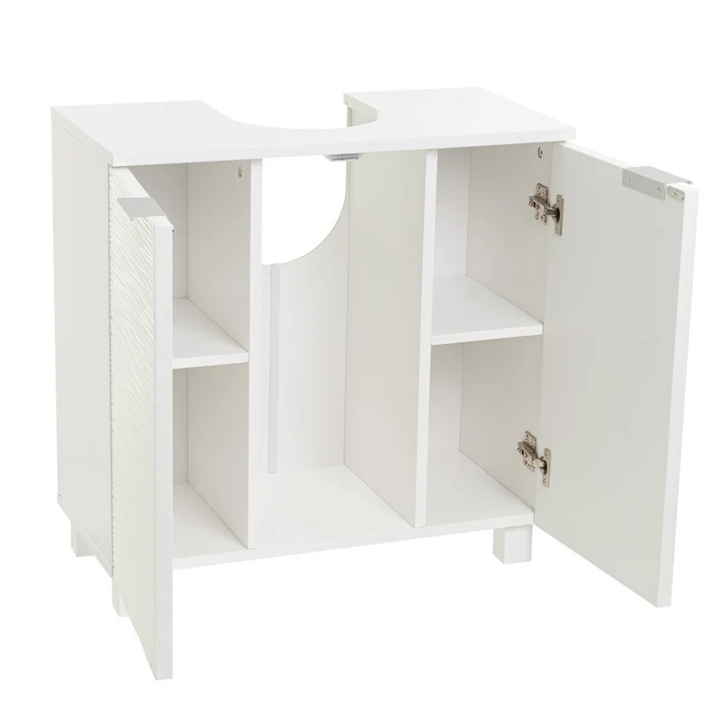 Mueble bajo lavabo blanco de madera con 2 puertas 60x30x60 cm para baño