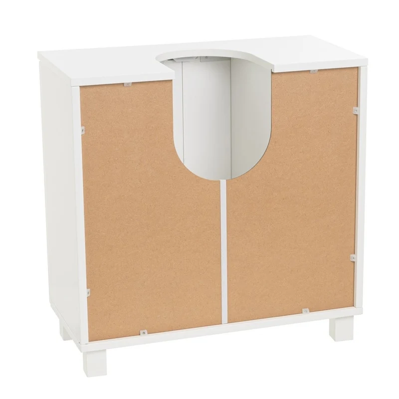 Mueble bajo lavabo blanco de madera con 2 puertas 60x30x60 cm para baño