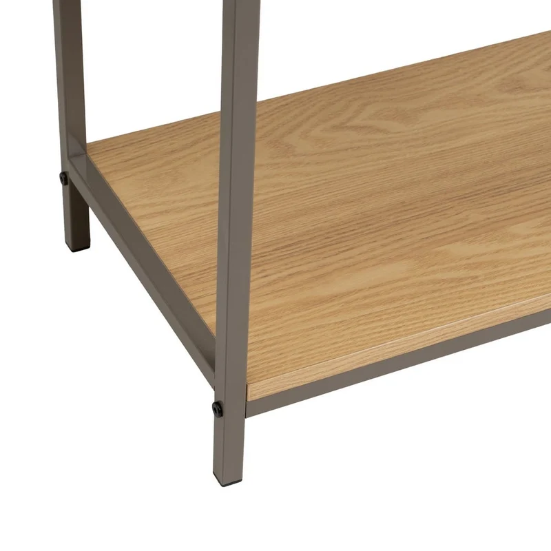 Estantería de madera natural y metal color gris, 3 baldas de 60x30x76 cm