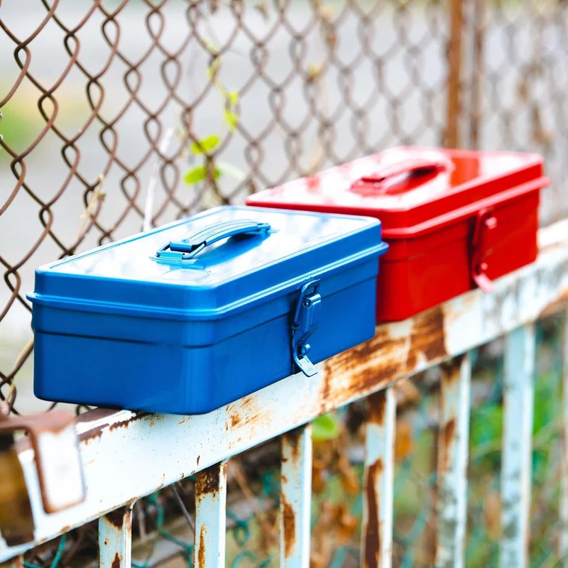 Toyo Steel Tool Box Caja de herramientas T-320 Blue Grey