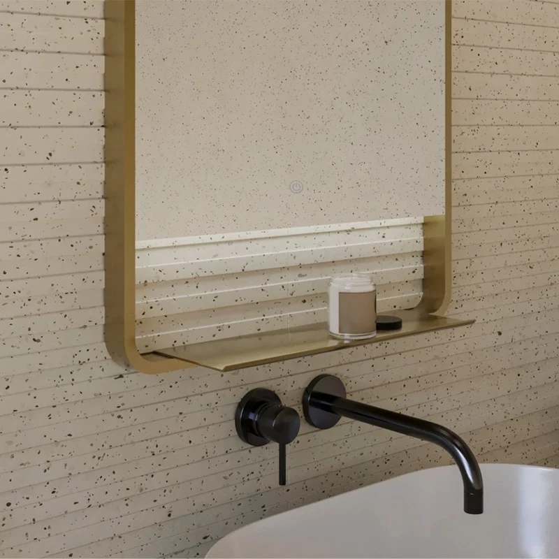 Espejo de baño con encimera acero inoxidable Nira