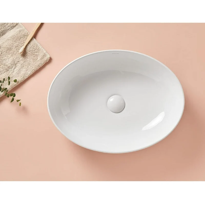 Lavabo sobre encimera ovalado de cerámica PARMA